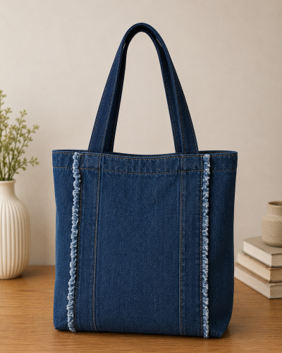 Denim Fashion Laptop Tote Bag