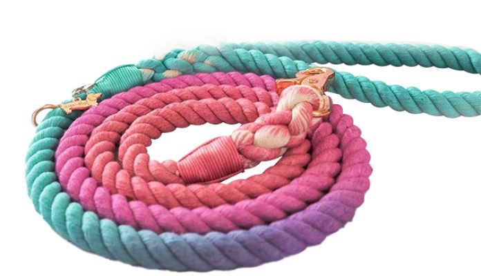 Ethnic Multi Color Ombre Cotton Rope Dog Leash