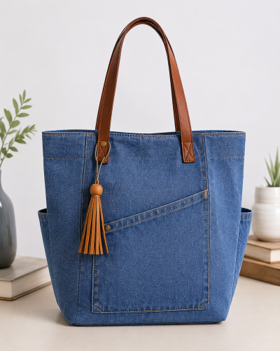 Large Denim Fashion Women Tote Bag
