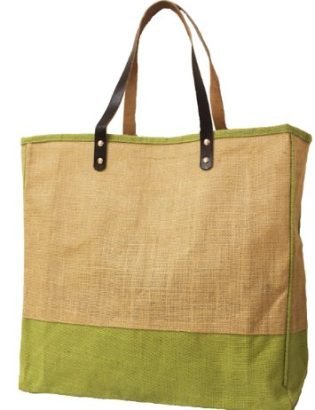 Leather Handle Color Ful Personlized Jute Tote Bag