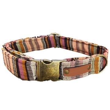 Personalized Leather Dog Collar with Gold Buckle