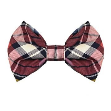 Plaid Dog Bow Tie