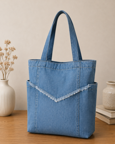Premium Washed Denim Fashion Handbag
