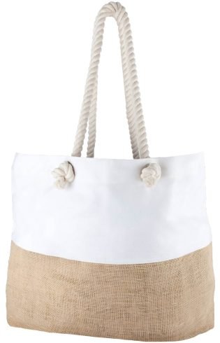 Rope Handle Jute Canvas Tote Bag