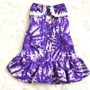 Tye Dye Printed Cotton Puppy Skirt Dress
