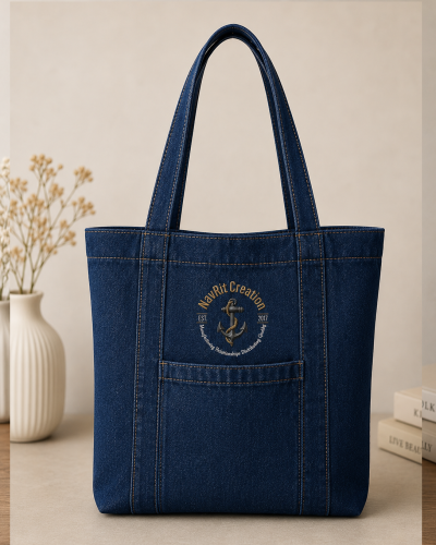 Vintage Denim Tote Bag for Women