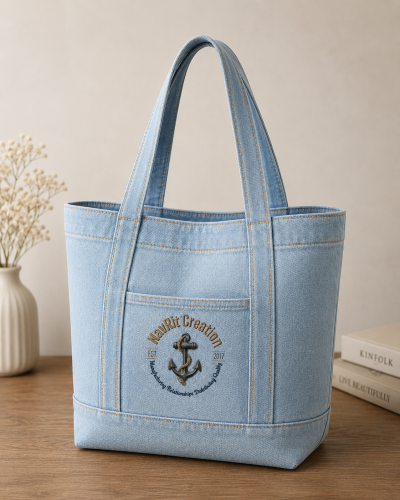 Vintage Denim Tote Bag for Women
